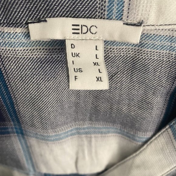 Long Sleeve V-Neck 100% Organic Cotton Top/Blouse Navy/White Size Large - Picture 6 of 12